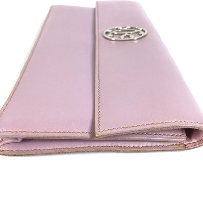 Hermes Clutch Logo Leather Purple Pink — view 7