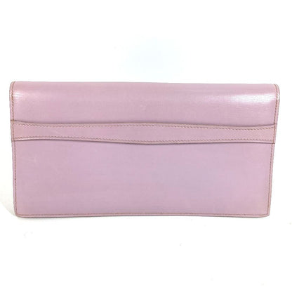 Hermes Clutch Logo Leather Purple Pink — view 2