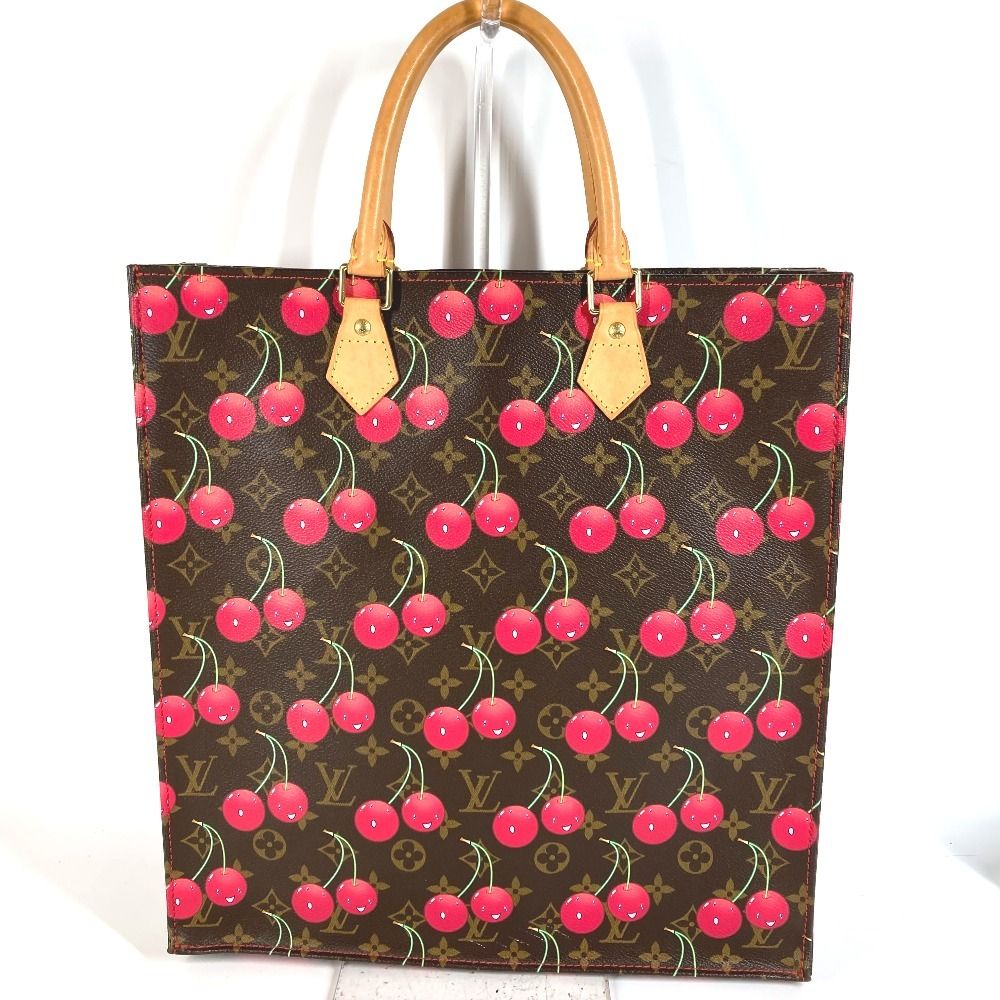 Louis Vuitton Shoulder Bag Sac Plat Monogram Cherry Canvas Brown