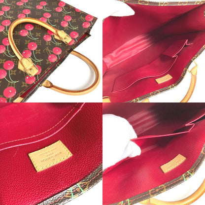 Louis Vuitton Shoulder Bag Sac Plat Monogram Cherry Canvas Brown — view 9