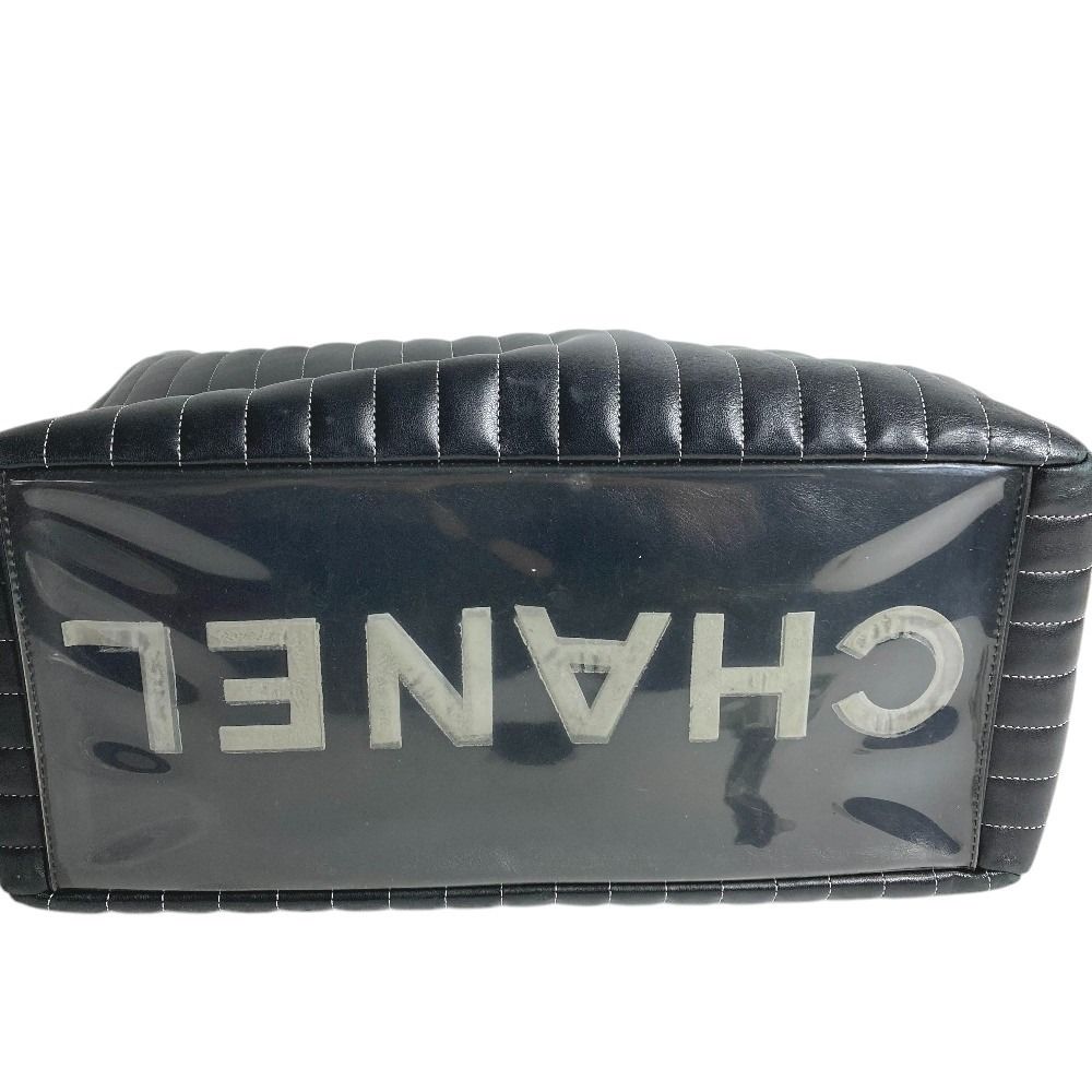 Chanel Shoulder Bag CC Logo Leather Black — view 7