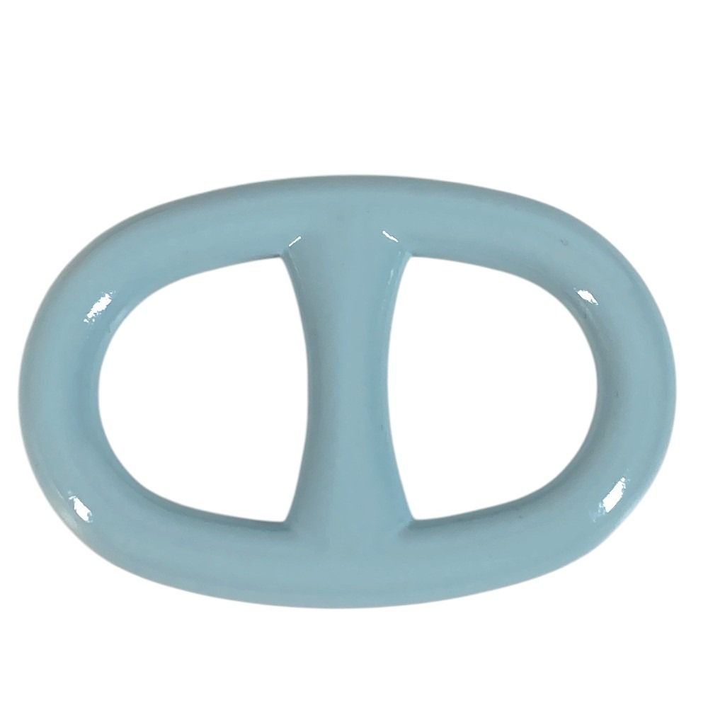 Hermes Scarf Ring Chaine D'ancre Logo Metal Light Blue — view 5