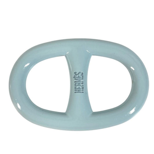 Hermes Scarf Ring Chaine D'ancre Logo Metal Light Blue