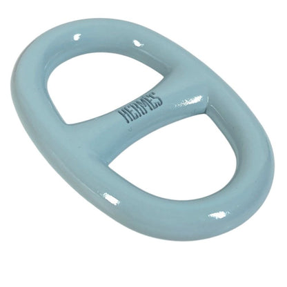 Hermes Scarf Ring Chaine D'ancre Logo Metal Light Blue — view 3