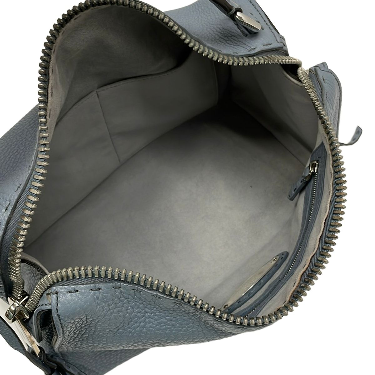 Fendi Handbag Auralee for Ron Herman Blue Gray Leather — view 7