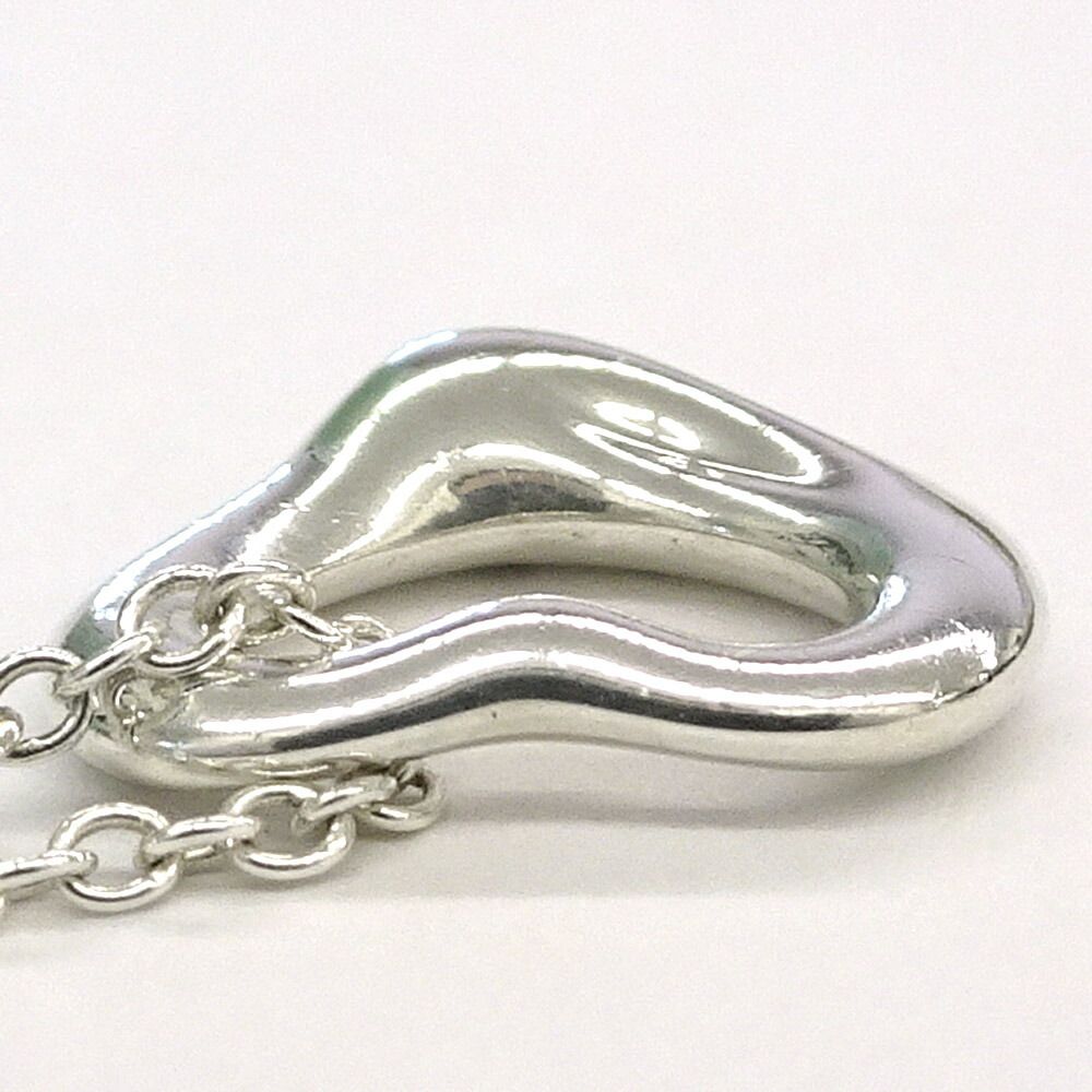 Tiffany & Co Open Heart Pendant Elsa Peretti Silver — view 7