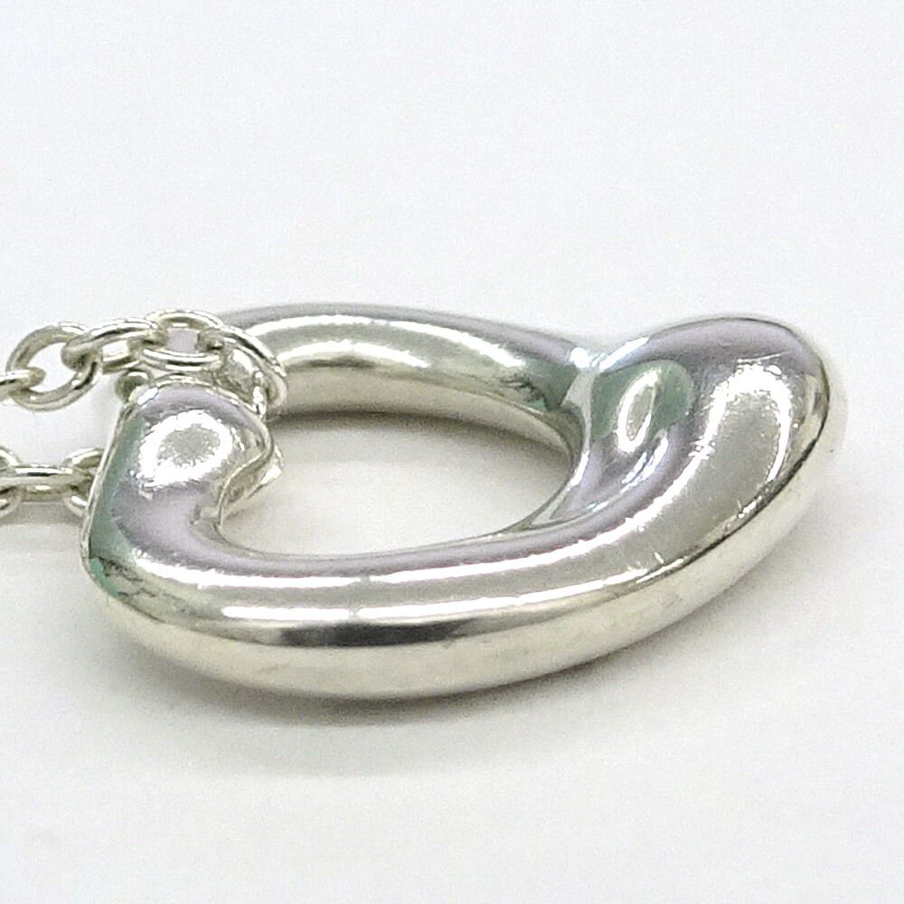 Tiffany & Co Open Heart Pendant Elsa Peretti Silver — view 6