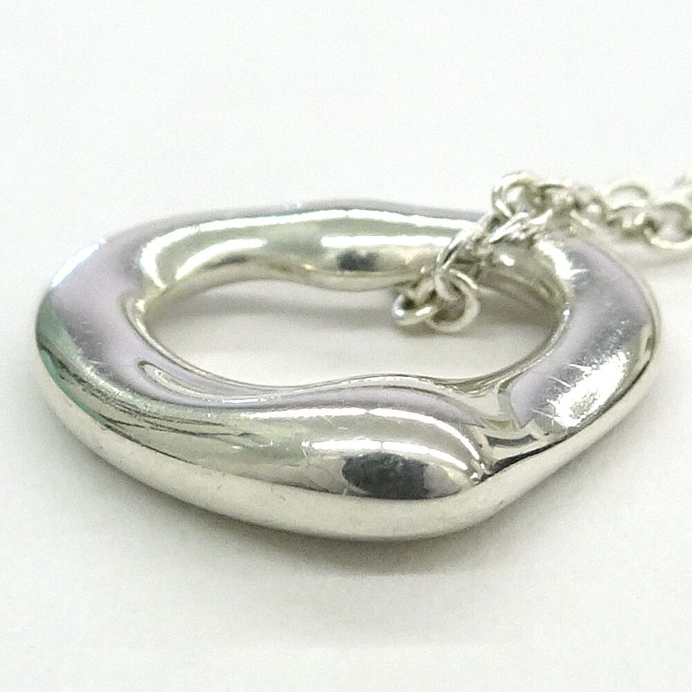 Tiffany & Co Open Heart Pendant Elsa Peretti Silver — view 5