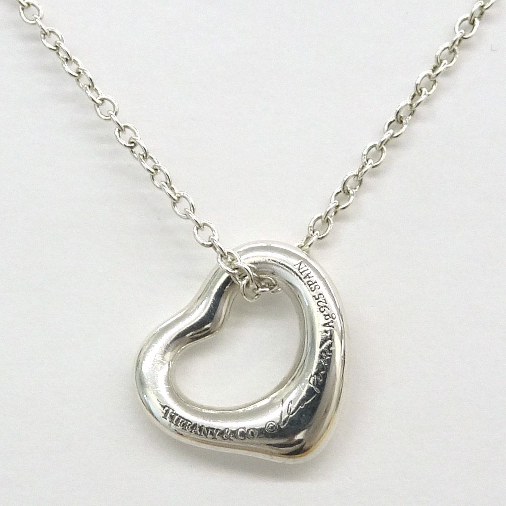 Tiffany & Co Open Heart Pendant Elsa Peretti Silver — view 2