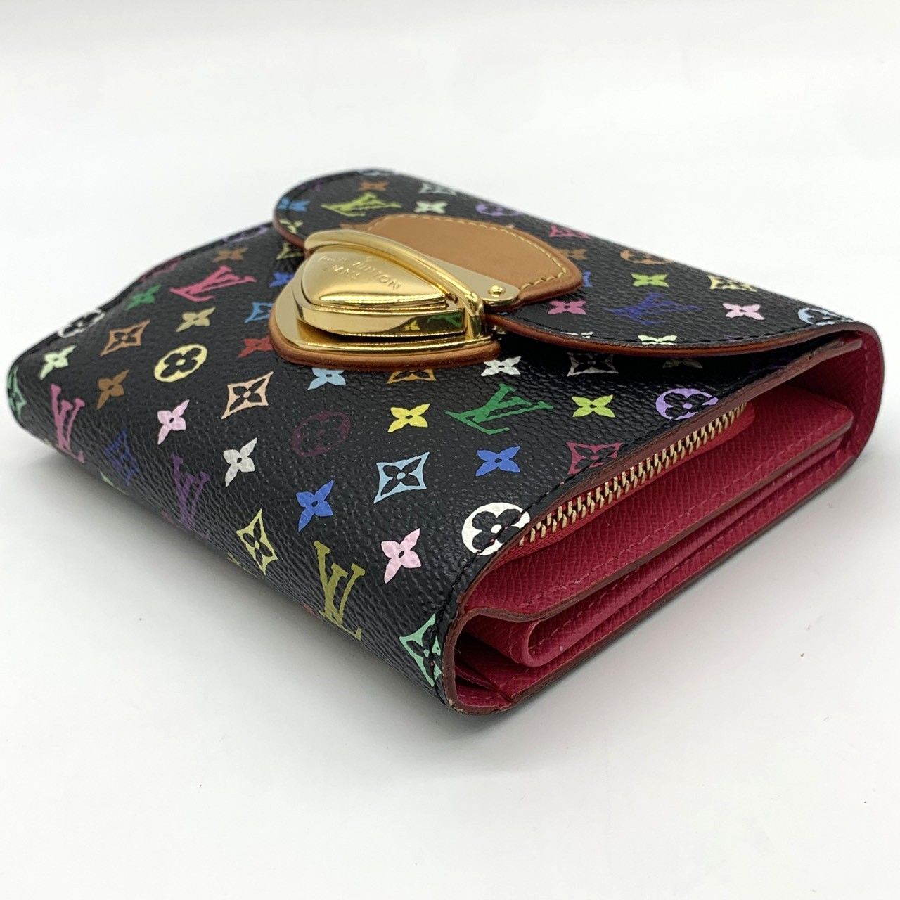 Louis Vuitton Portefeuille Joy Trifold Wallet Monogram Multicolor Black — view 3