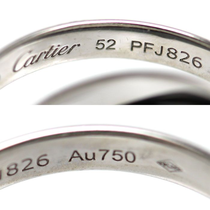 Cartier 18k White Gold Ceramic Trinity Ring — view 4