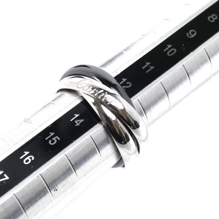 Cartier 18k White Gold Ceramic Trinity Ring — view 5