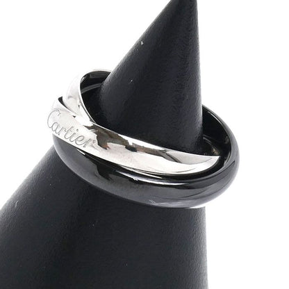 Cartier 18k White Gold Ceramic Trinity Ring — view 2