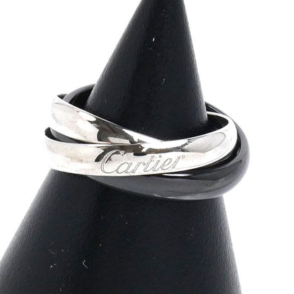 Cartier 18k White Gold Ceramic Trinity Ring