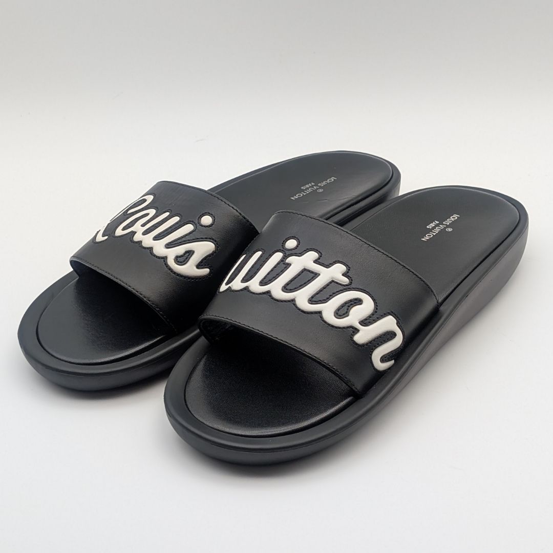 Louis Vuitton Sambas Line Lava Logo Black Sandals