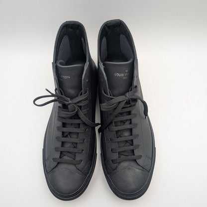 Louis Vuitton Tattoo Line High Cut Sneakers Leather Black Rainbow Shoes — view 6
