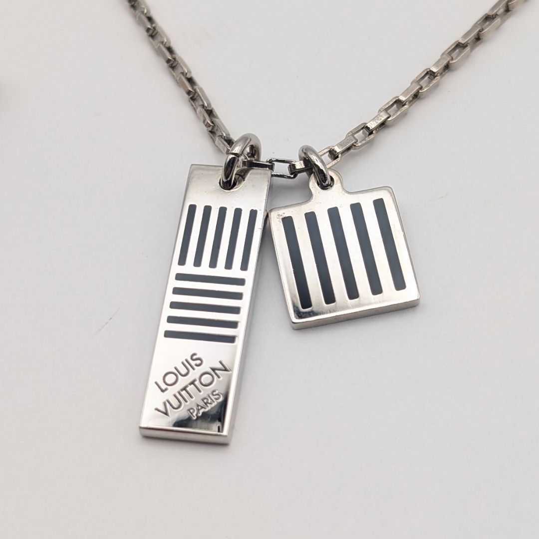 Louis Vuitton Collier Damier Color Silver Necklace