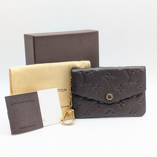 Louis Vuitton Pochette Cles Monogram Empreinte Tail Brown Leather Coin Case