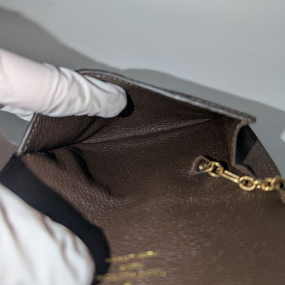 Louis Vuitton Pochette Cles Monogram Empreinte Tail Brown Leather Coin Case — view 7