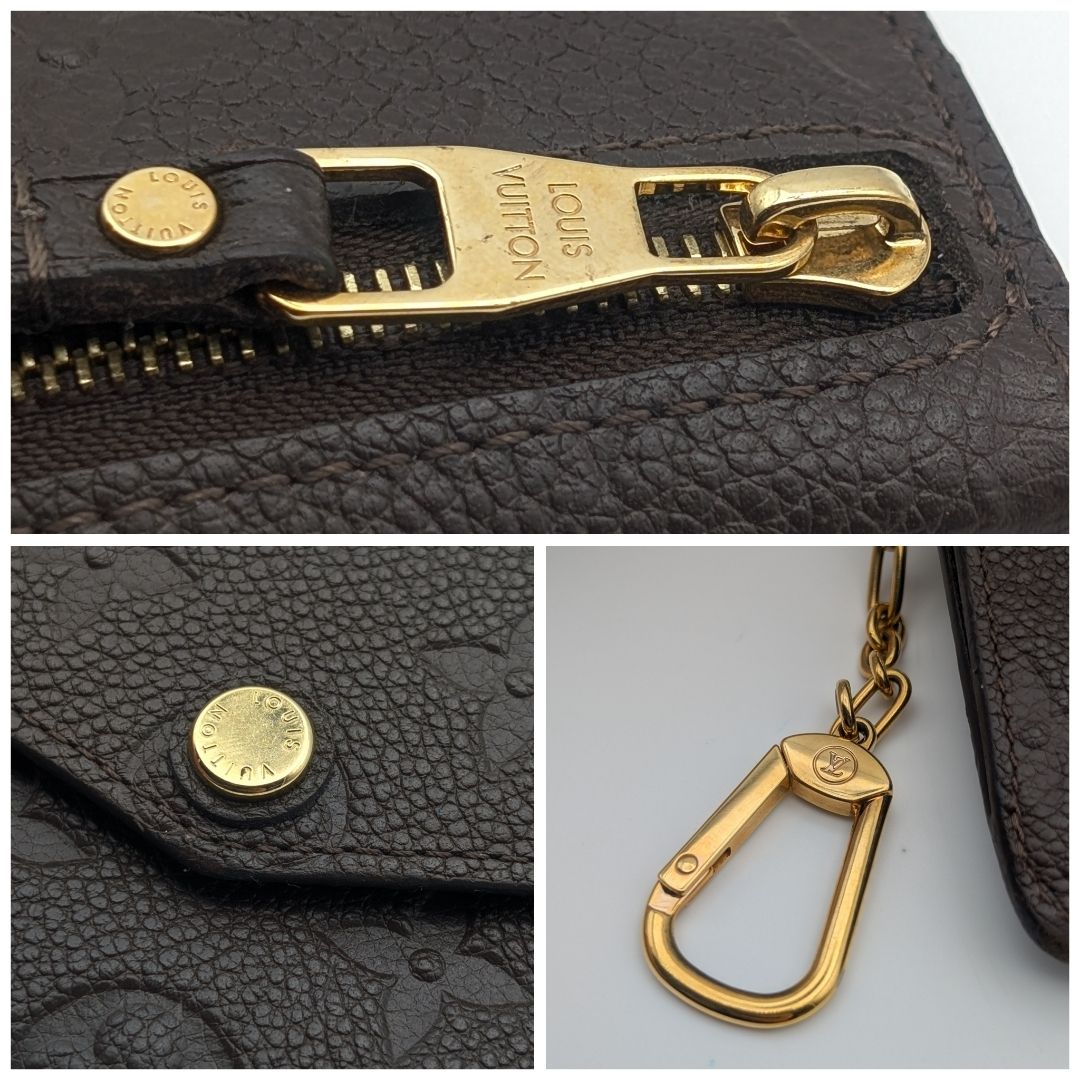 Louis Vuitton Pochette Cles Monogram Empreinte Tail Brown Leather Coin Case — view 5