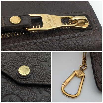 Louis Vuitton Pochette Cles Monogram Empreinte Tail Brown Leather Coin Case — view 5