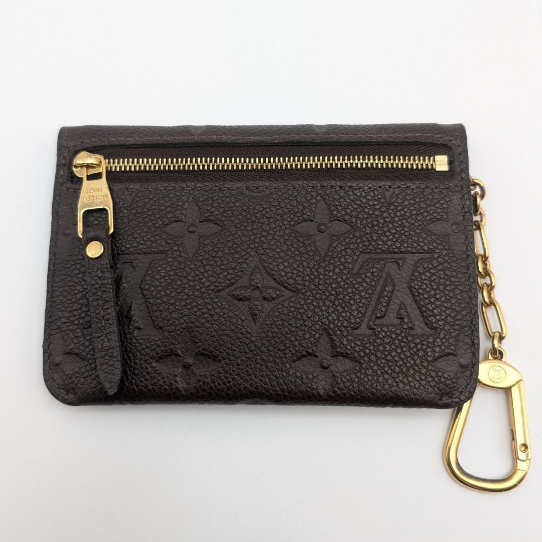 Louis Vuitton Pochette Cles Monogram Empreinte Tail Brown Leather Coin Case — view 3