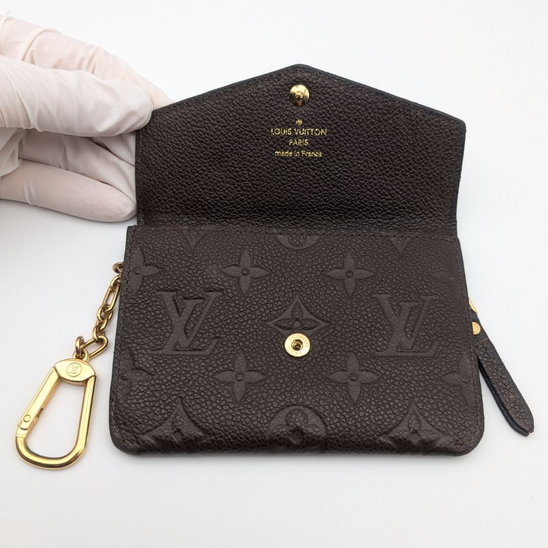 Louis Vuitton Pochette Cles Monogram Empreinte Tail Brown Leather Coin Case — view 6