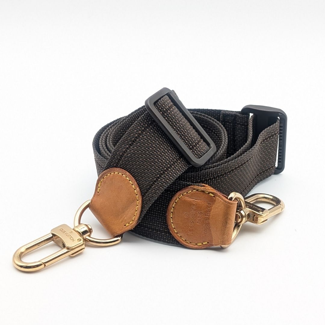 Louis Vuitton Shoulder Strap Leather Nylon Adjustable Gold Alize de Poche