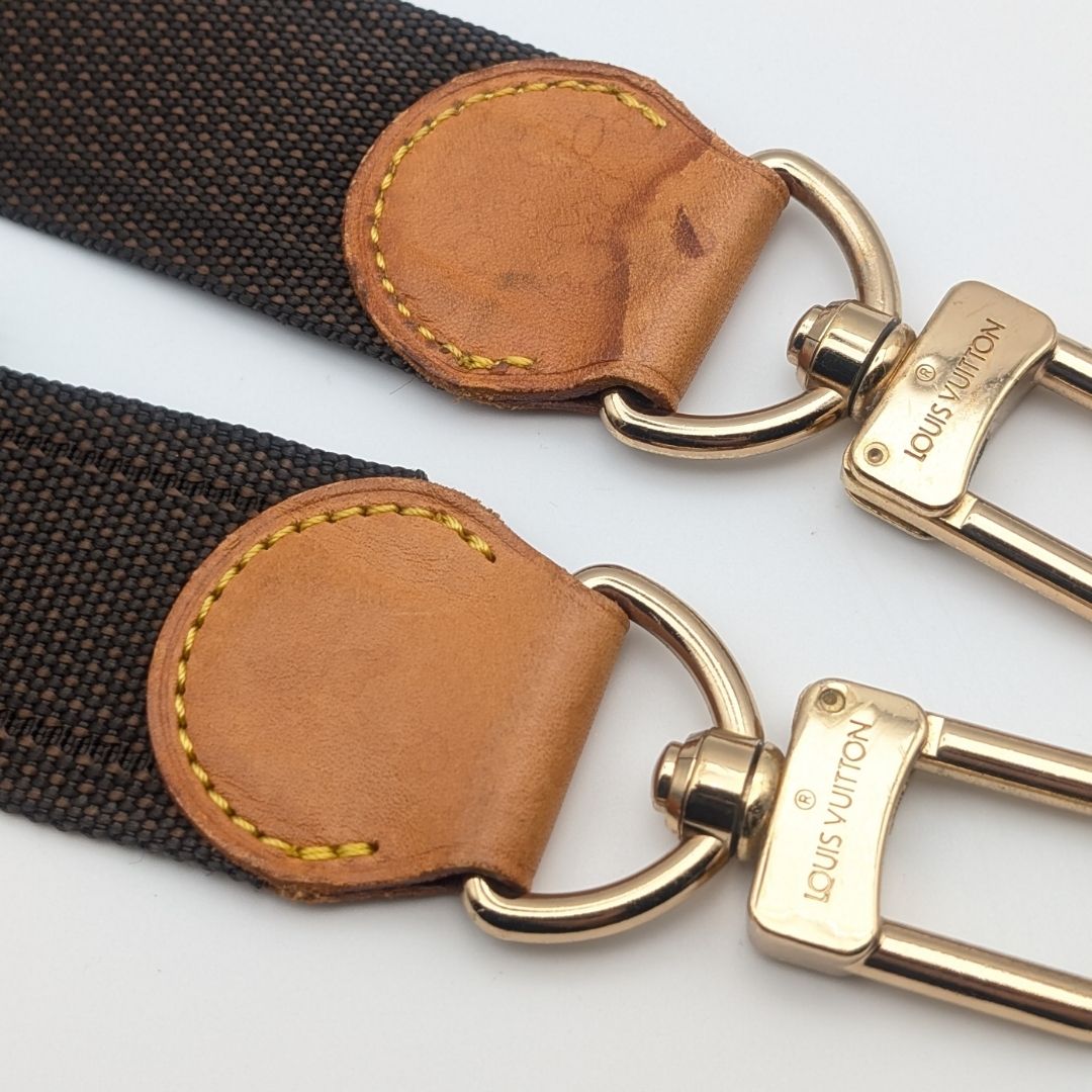 Louis Vuitton Shoulder Strap Leather Nylon Adjustable Gold Alize de Poche — view 3