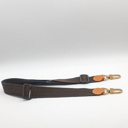 Louis Vuitton Shoulder Strap Leather Nylon Adjustable Gold Satellite — view 5