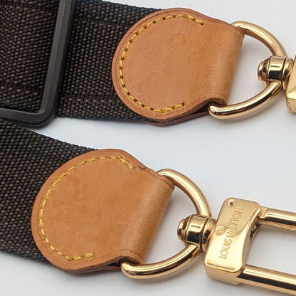 Louis Vuitton Shoulder Strap Leather Nylon Adjustable Gold Satellite — view 3