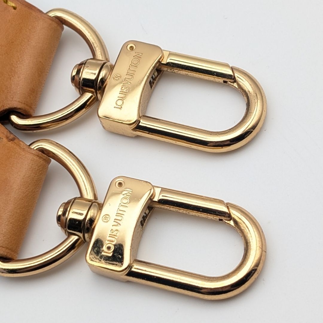 Louis Vuitton Shoulder Strap Leather Nylon Adjustable Gold Satellite — view 4