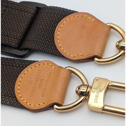 Louis Vuitton Shoulder Strap Leather Nylon Adjustable Gold Satellite — view 2