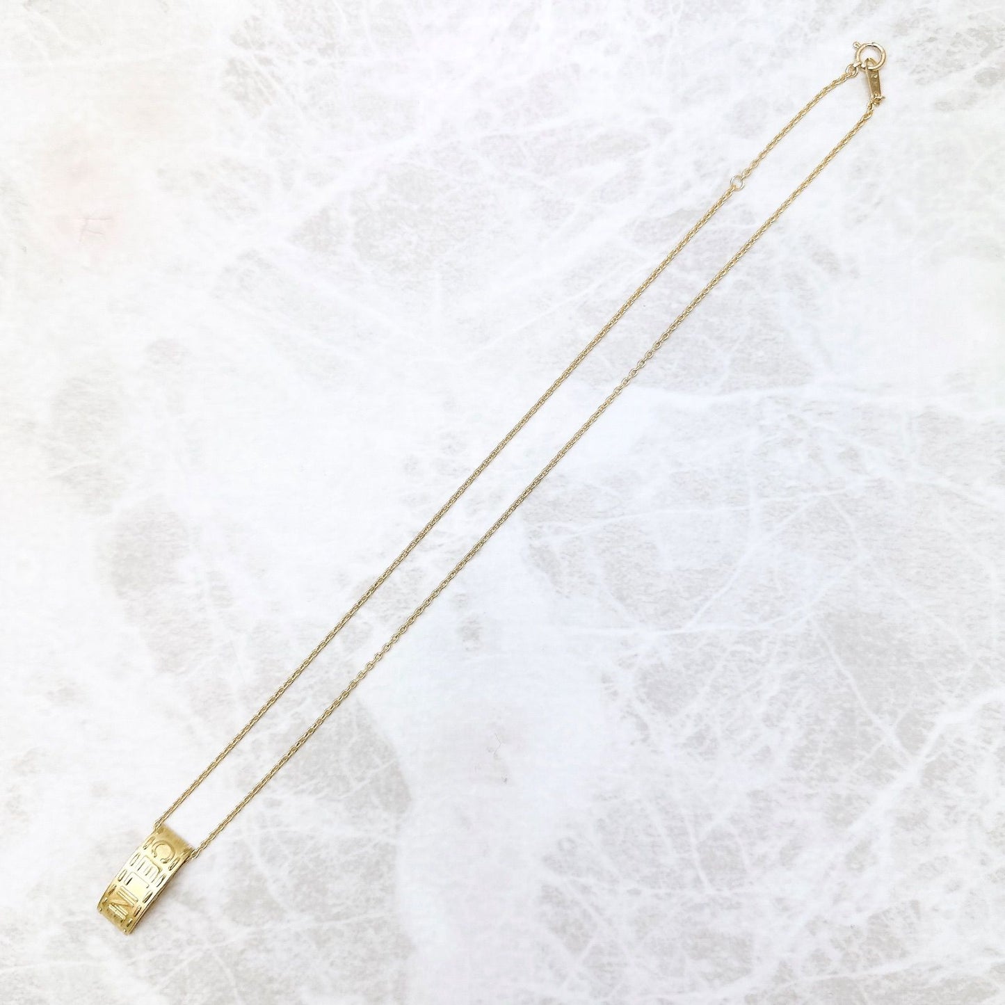Celine Logo Taku Yellow Gold Necklace 42 cm — view 4