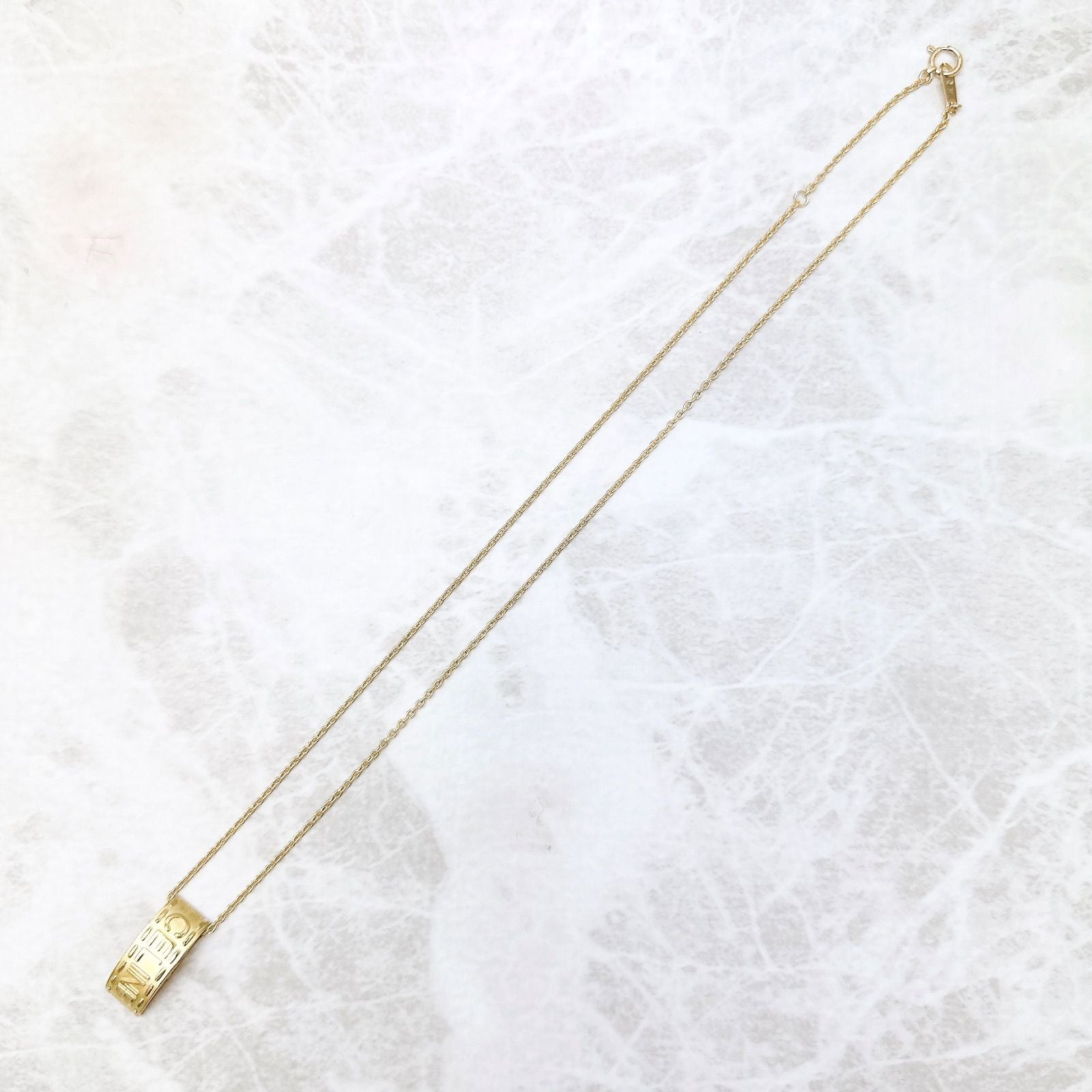 Celine Logo Taku Yellow Gold Necklace 42 cm — view 4