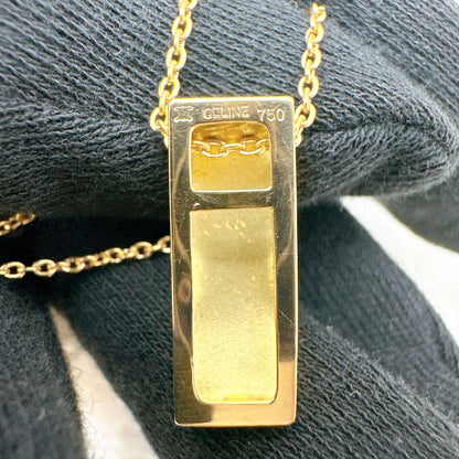 Celine Logo Taku Yellow Gold Necklace 42 cm — view 7