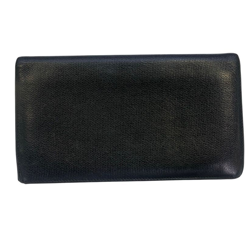 Chanel Bifold Wallet Coco Button Black Leather — view 3