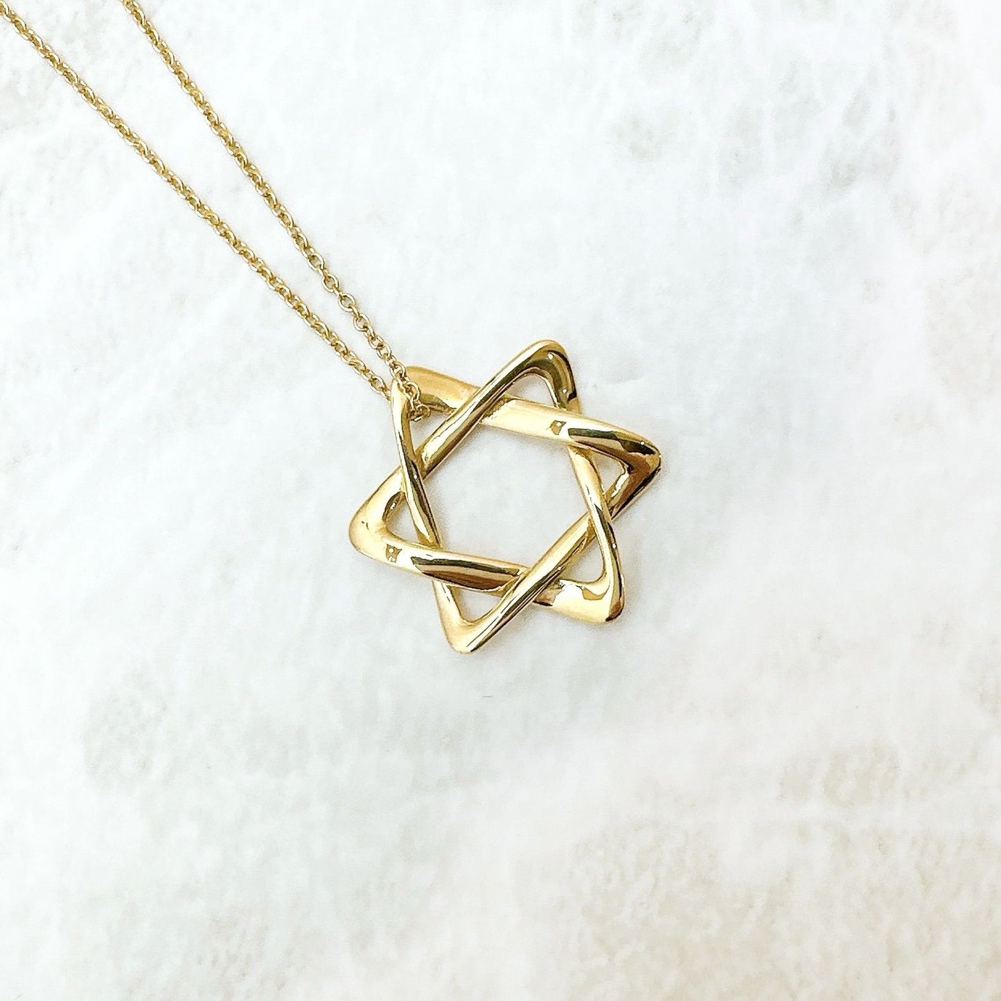 Tiffany & Co Star of David Yellow Gold Necklace 61 cm — view 2