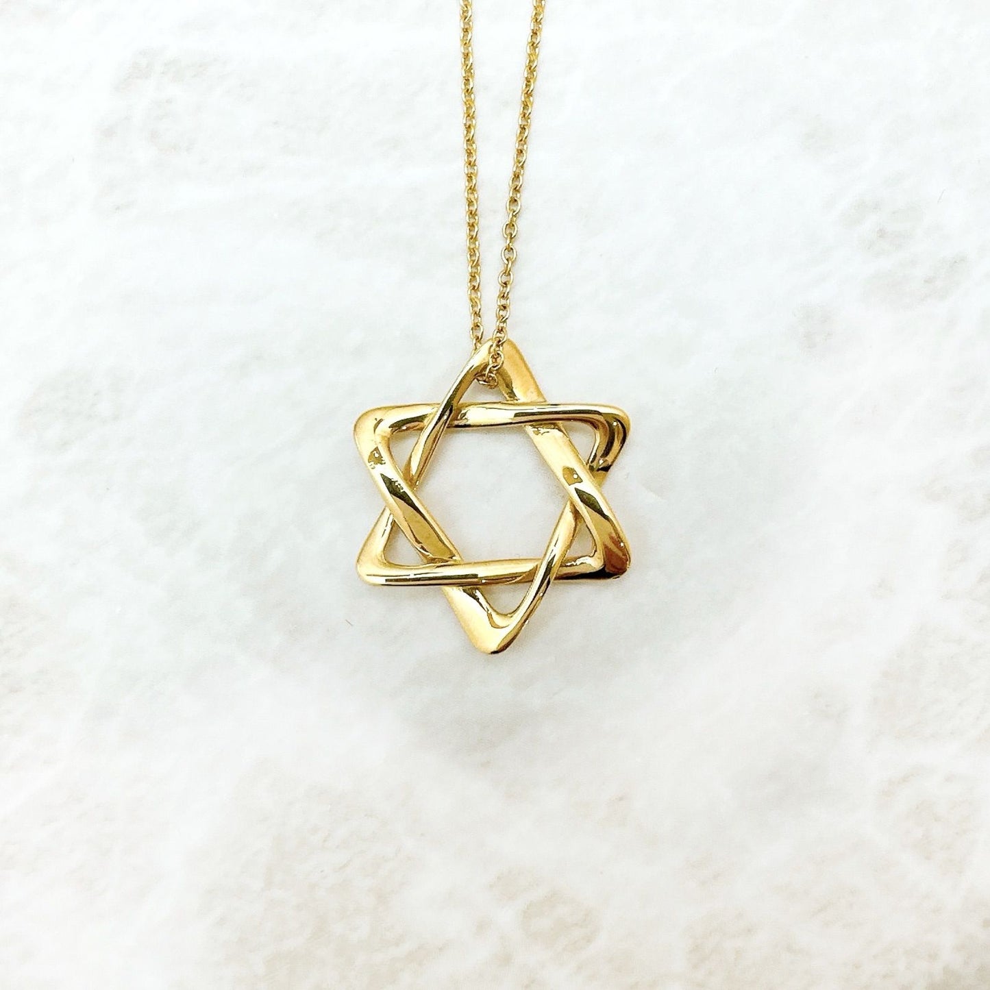 Tiffany & Co Star of David Yellow Gold Necklace 61 cm — view 3