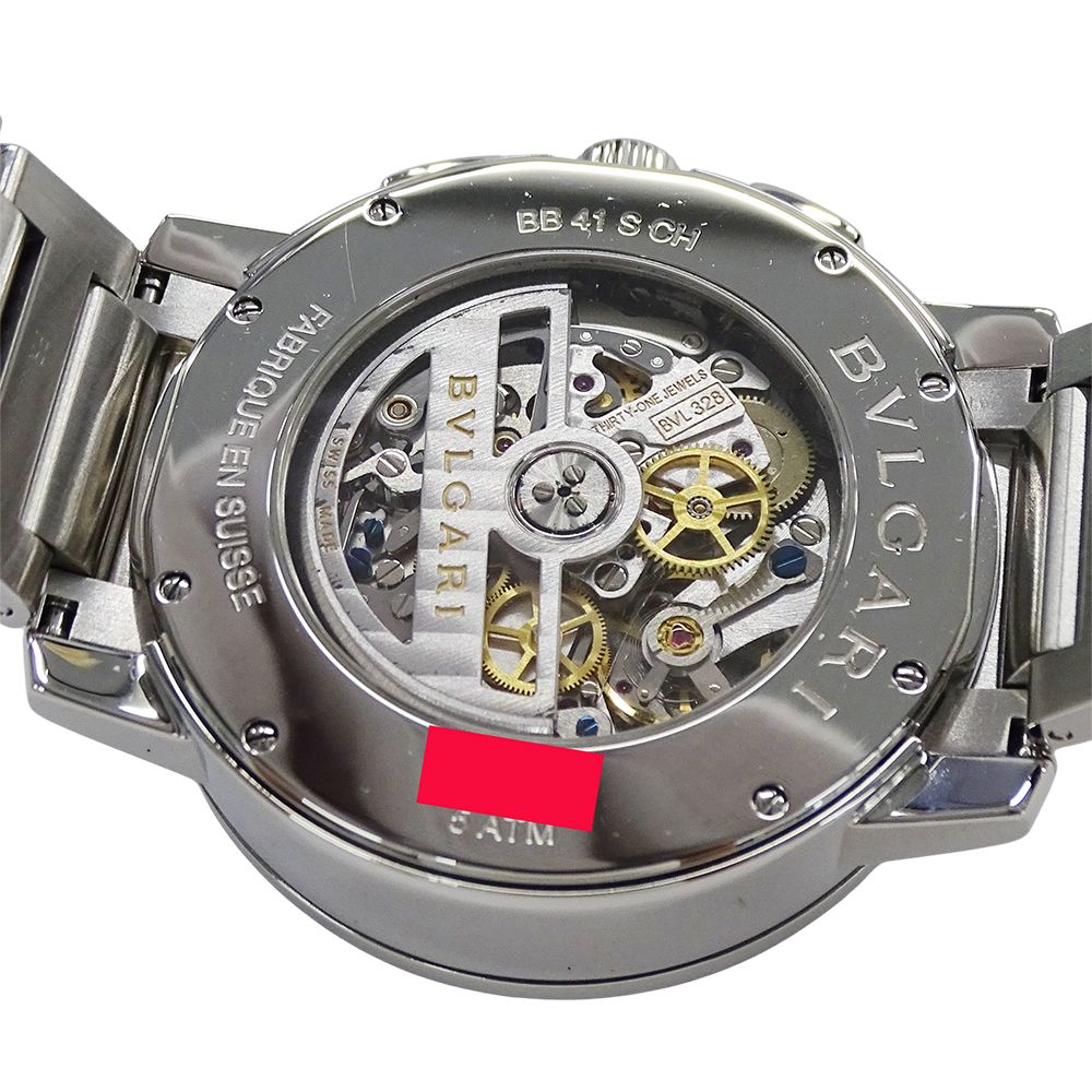 Bvlgari Watch Chronograph Automatic Winding at Stainless Steel Silver Black — view 7