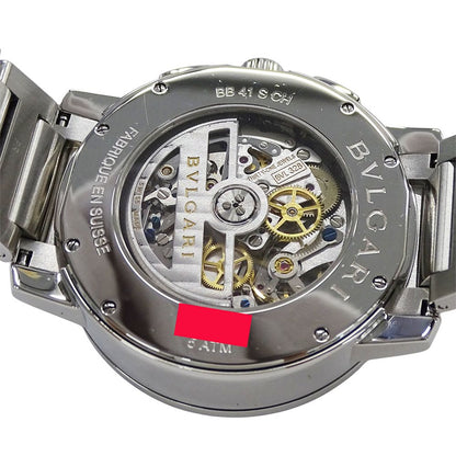 Bvlgari Watch Chronograph Automatic Winding at Stainless Steel Silver Black — view 7