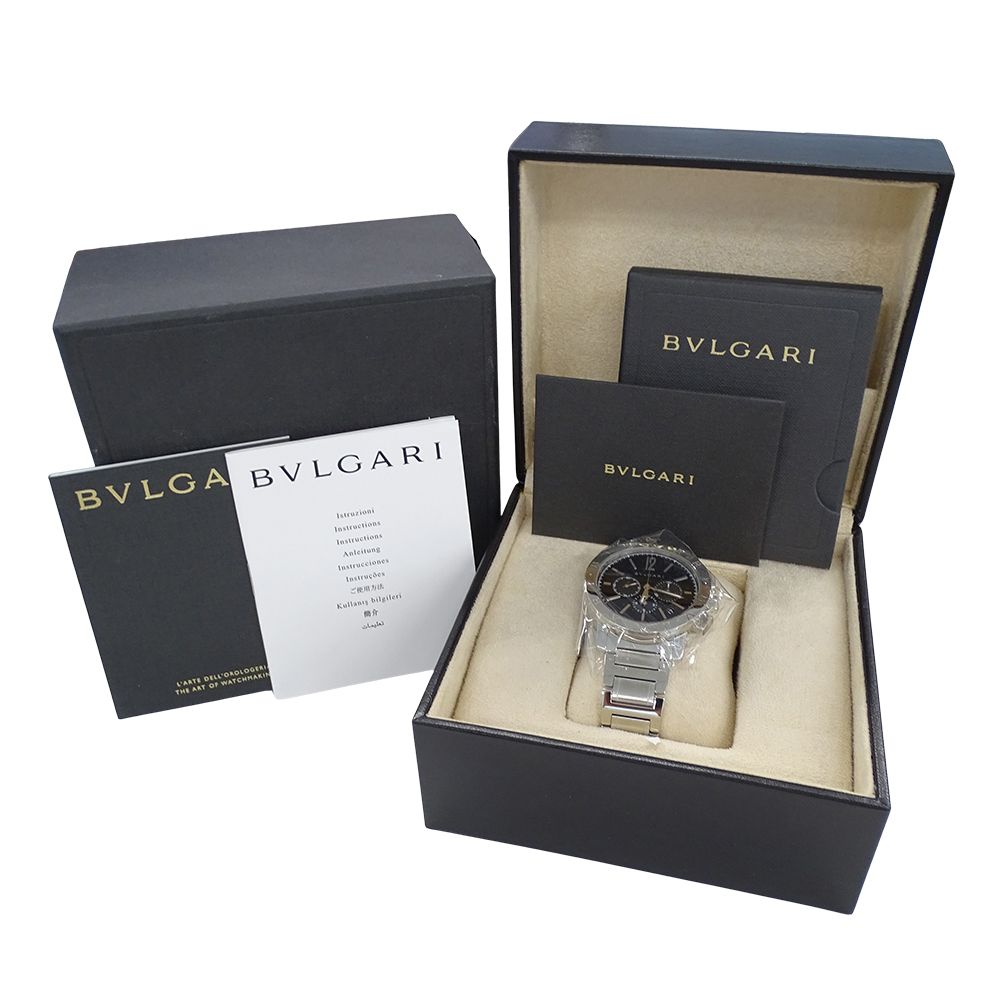 Bvlgari Watch Chronograph Automatic Winding at Stainless Steel Silver Black — view 8