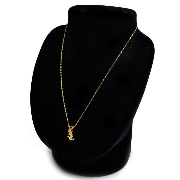 Saint Laurent 18k Yellow Gold Necklace Diamond 40 cm — view 6
