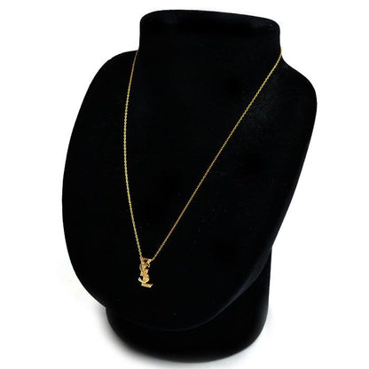 Saint Laurent 18k Yellow Gold Necklace Diamond 40 cm — view 6