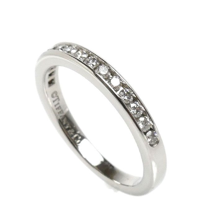 Tiffany & Co Platinum Half Circle Channel Setting Ring Diamond — view 2