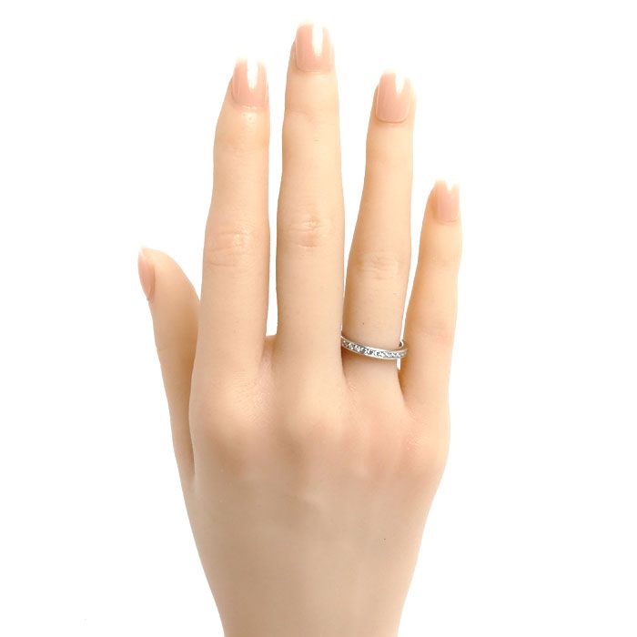 Tiffany & Co Platinum Half Circle Channel Setting Ring Diamond — view 7