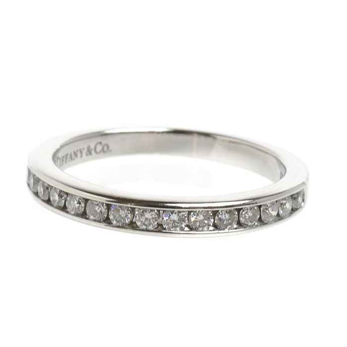 Tiffany & Co Platinum Half Circle Channel Setting Ring Diamond — view 3
