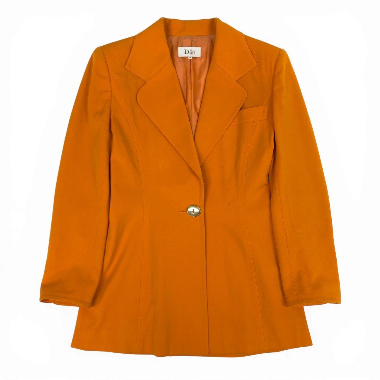 Dior Miss Terra Jacket Blazer Gold Button M Orange — view 2