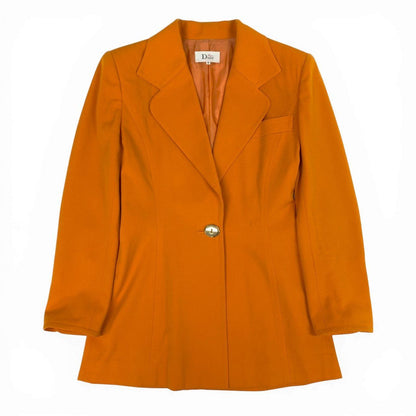 Dior Miss Terra Jacket Blazer Gold Button M Orange — view 2