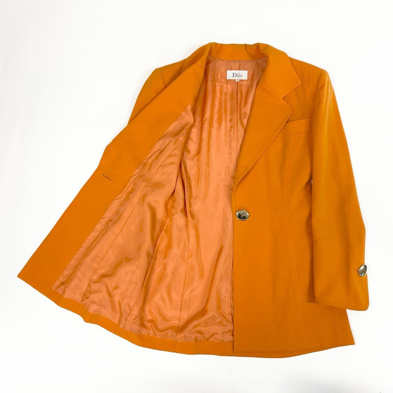Dior Miss Terra Jacket Blazer Gold Button M Orange — view 6